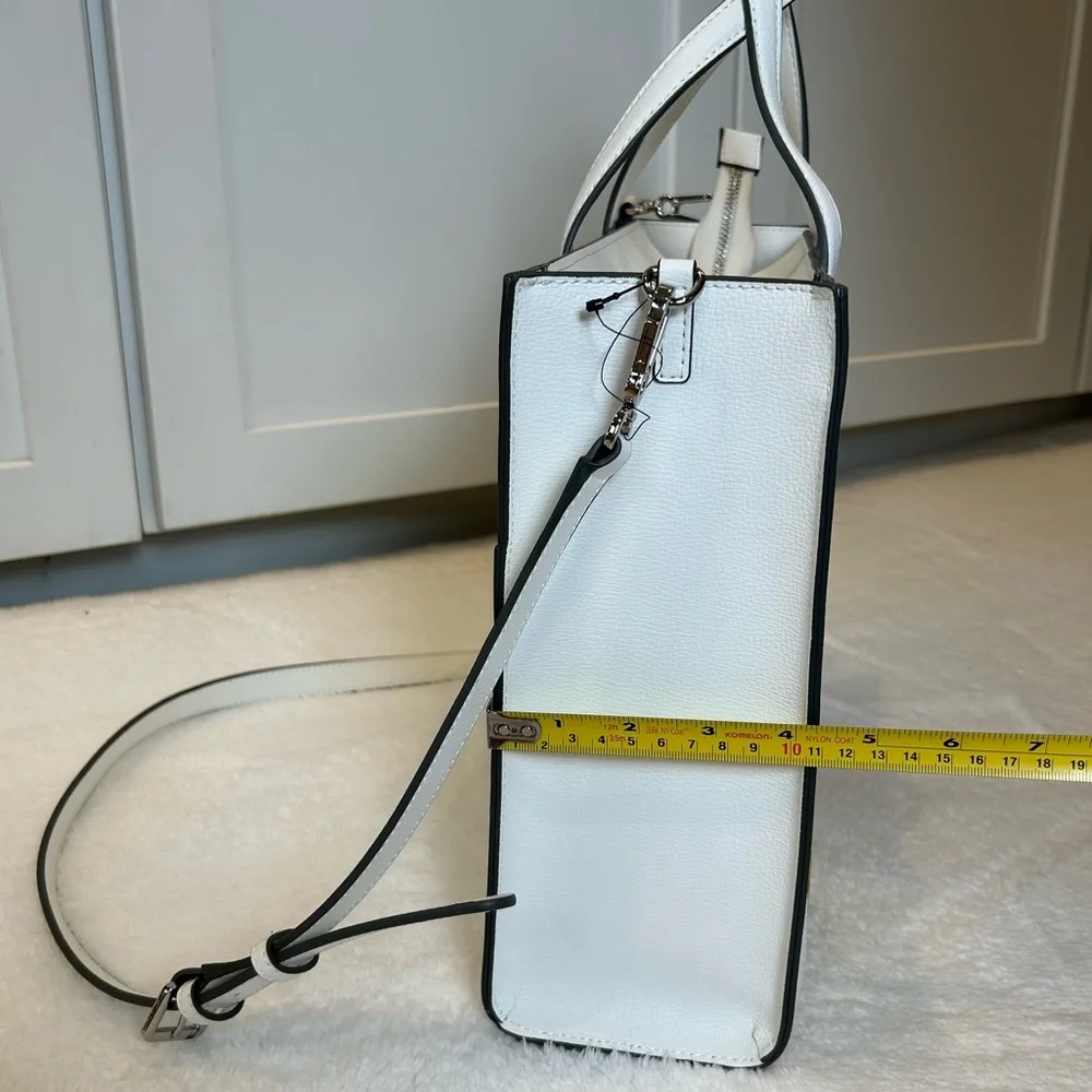 *New* Karl Lagerfeld Paris Floral Printed Tote Bag White Sunflower - Picture 17 of 17